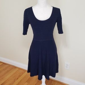 Navy knit midi dress